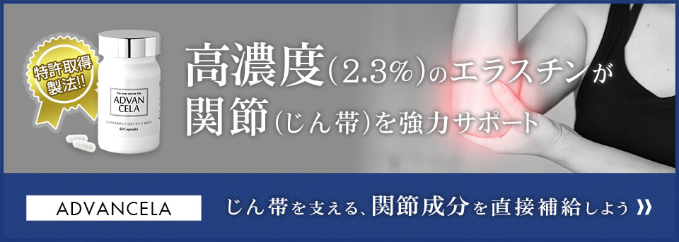 世界最高濃度(2.3％)のエラスチンが関節(じん帯)を強力サポート